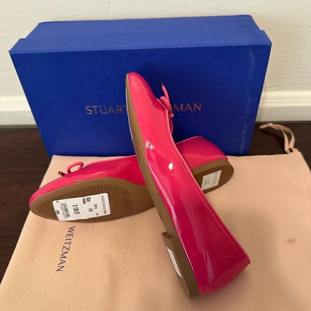 Stuart Weitzman Women’s gabby leather ballet in pink flats almond toe Sz 6, NIB - Picture 7 of 11